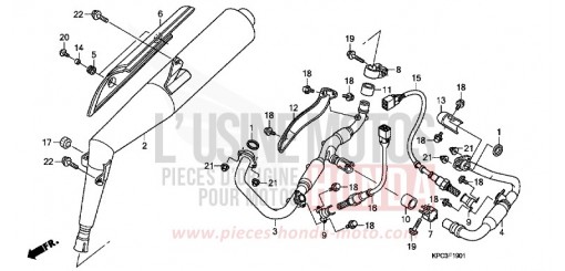 SILENCIEUX D'ECHAPPEMENT (XL125V7/8) XL125V8 de 2008